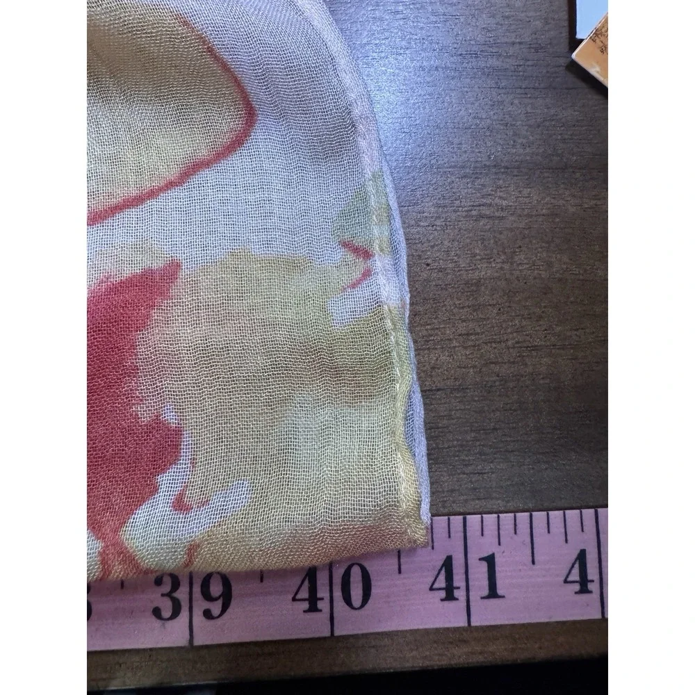 Nordstroms Watercolor Floral Silk Scarf 79x40 Bloomcore Fairy Whimsical Ethereal